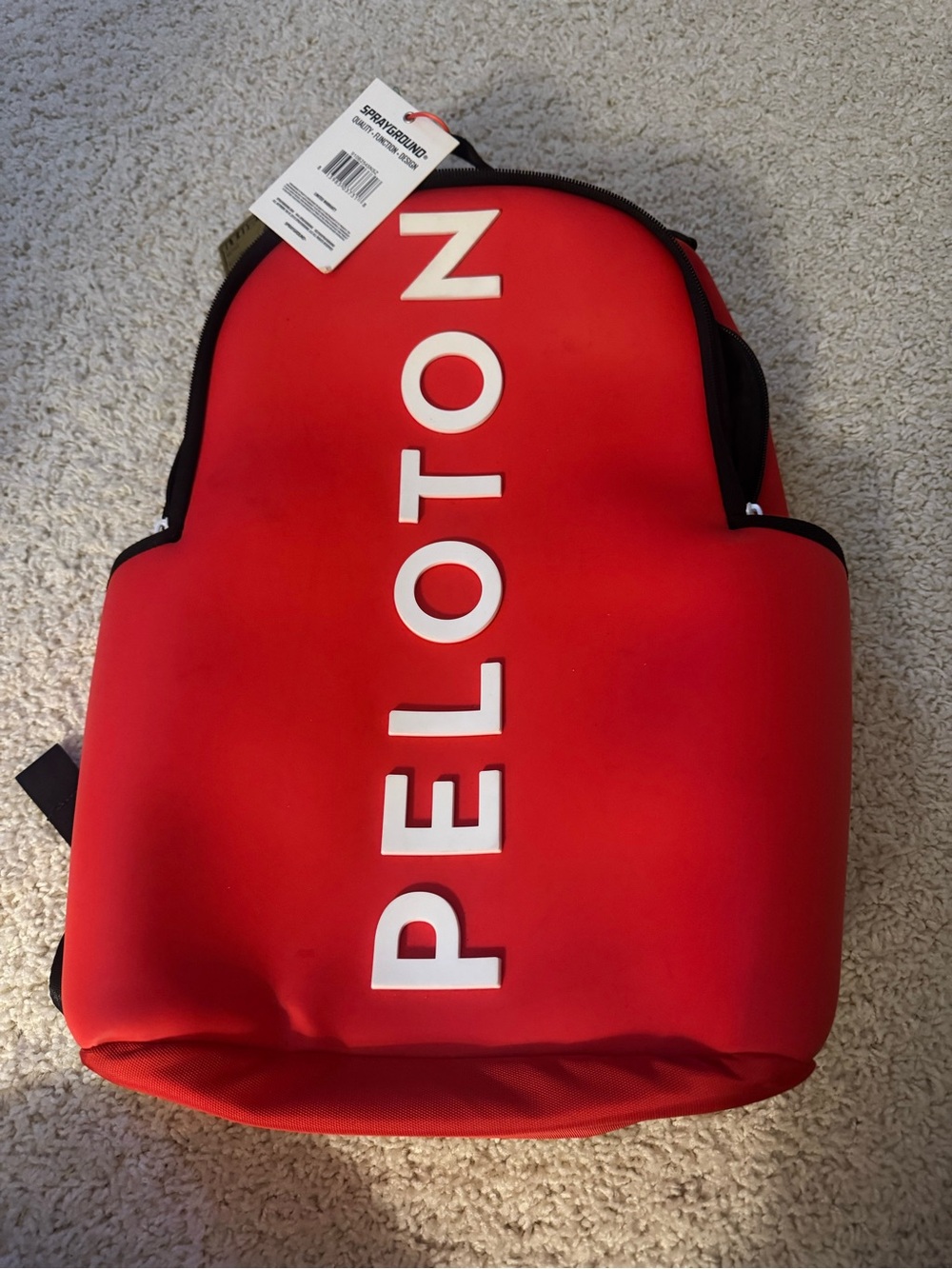 Sprayground Peloton Red Backpack with White Logo